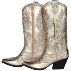 Luxe Cowboy Laarzen Goud Glitter -Maskerade Verkoop pwhlaars goud 4gr